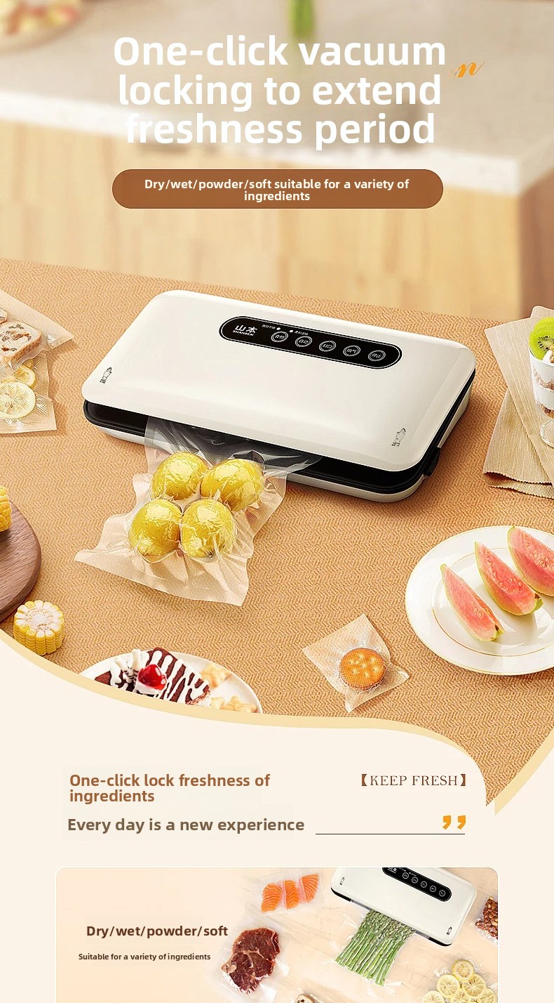 Food Storage Vacuum Sealer Machine - آلة تفريغ الهواء صغيرة الحجم أوتوماتيكية