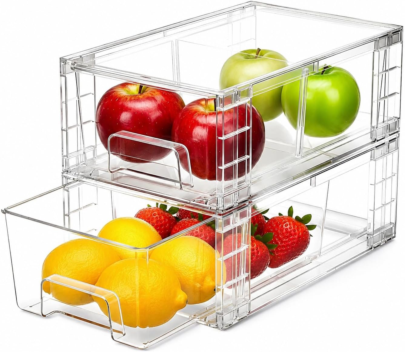 Stackable Pantry Bin - مجموعة من 2 أدراج تخزين قابلة