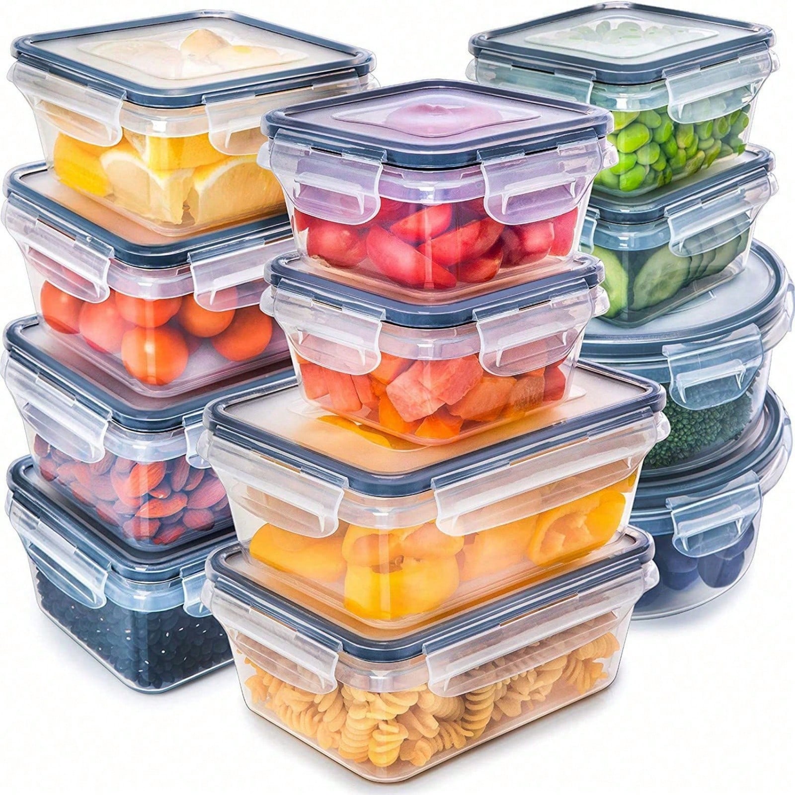 Food Storage Freezer - 12 صندوق بلاستيكي محكم الغلق لتخزين