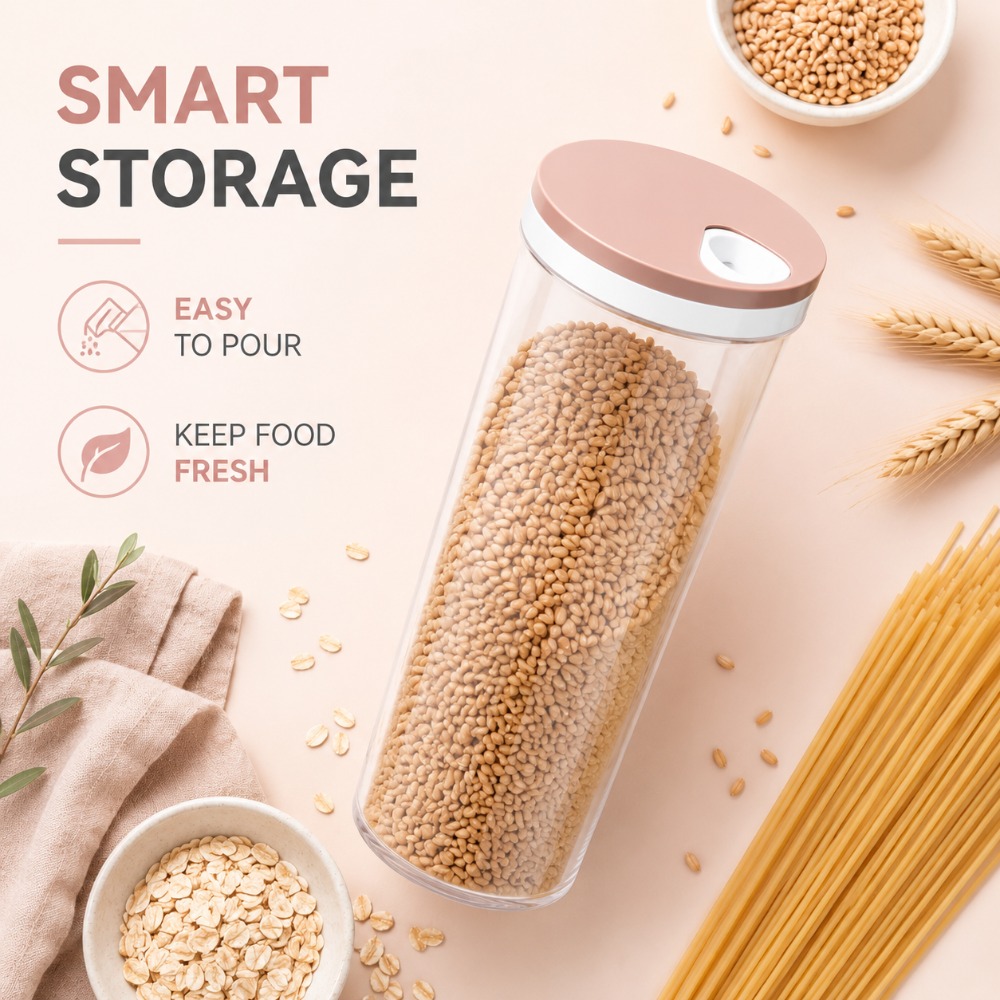 Food Storage In Pantry - صندوق تخزين المعكرونة محكم الإغلاق 1-3
