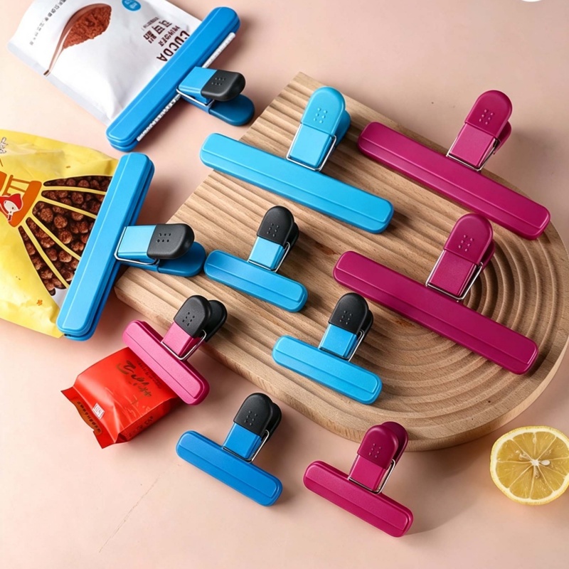 Food Storage No Plastic - 4 قطع من مشابك تثبيت الأكياس