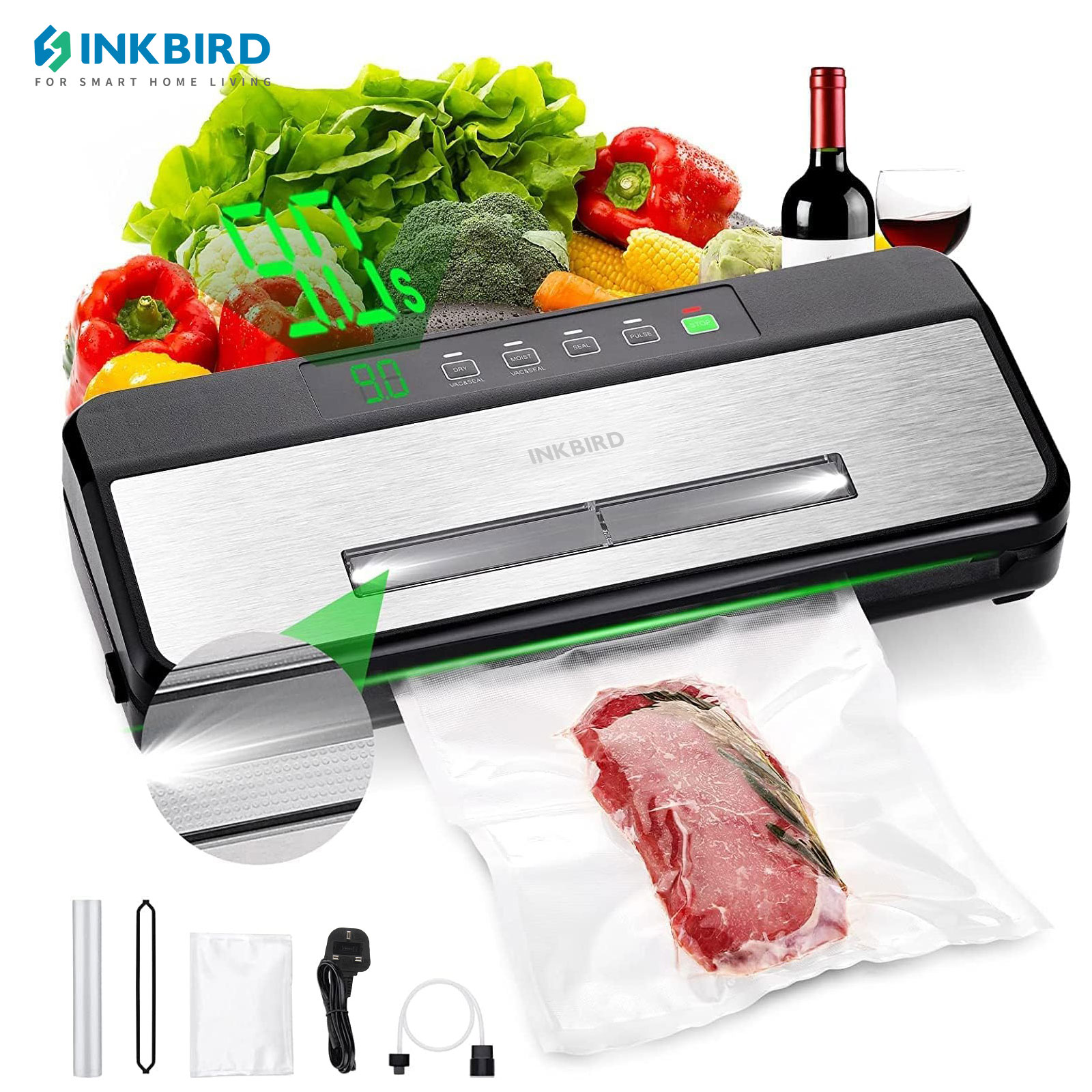 Food Storage Vacuum Sealer Machine - INKBIRD 3rd فراغ السدادة مع مجموعة