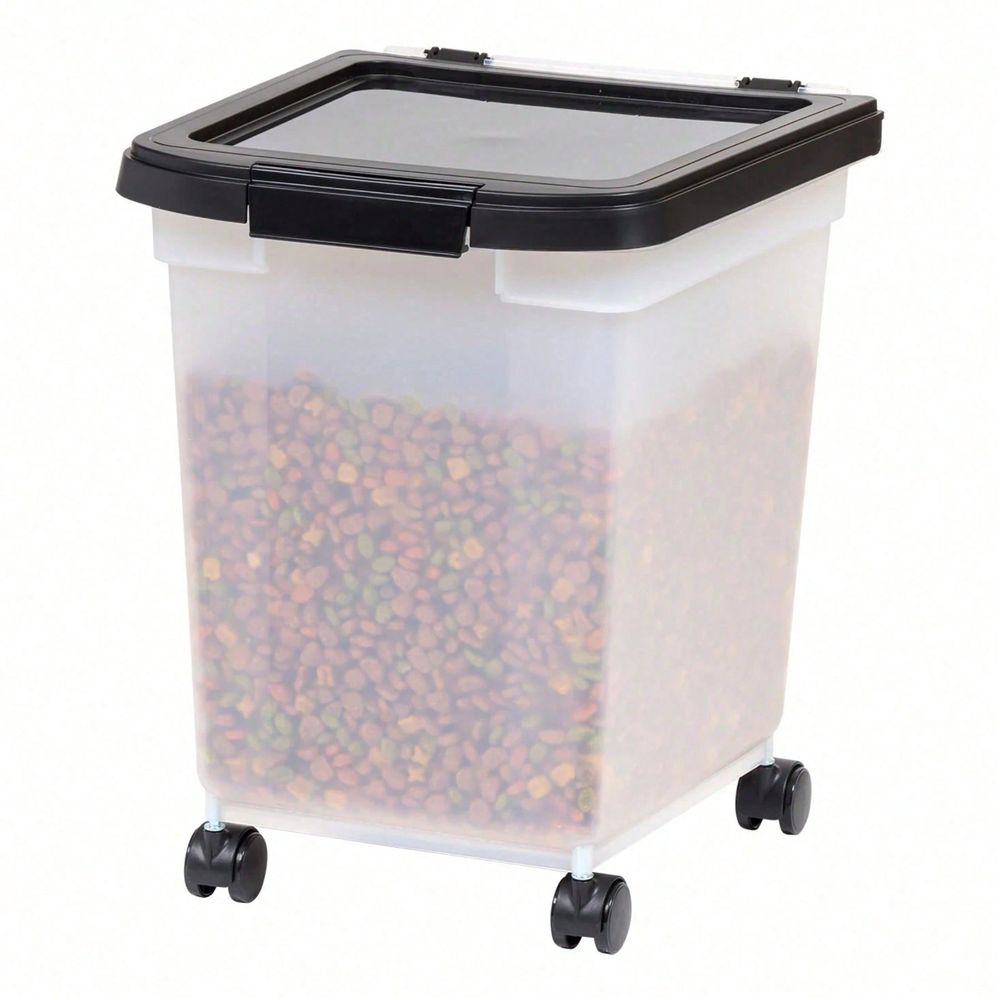 Food Storage No Plastic - دلو تخزين بلاستيكي شفاف مزود بعجلات