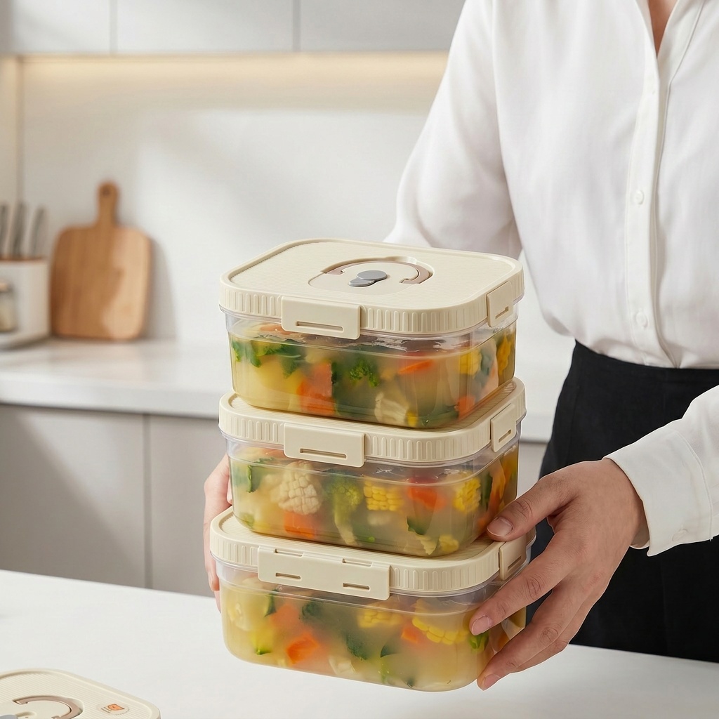 Food Storage Handling - صندوق تخزين طعام بلاستيكي شفاف مع
