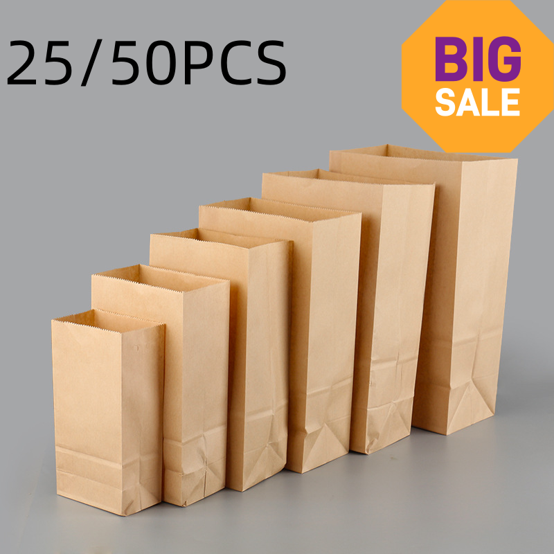 25/50 قطعة أكياس ورقية بنية ال - مراجعة Food Storage In Plants وسعره