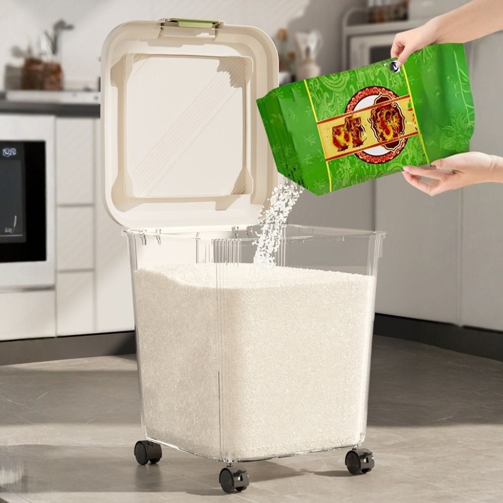 صندوق تخزين الأرز المضاد للحشر - مراجعة Food Storage With Wheels وسعره