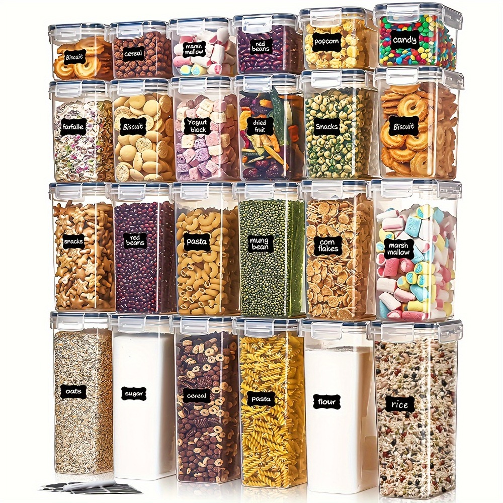 24 قطعة من حاويات تخزين الطعام - مراجعة Food Storage In Pantry وسعره