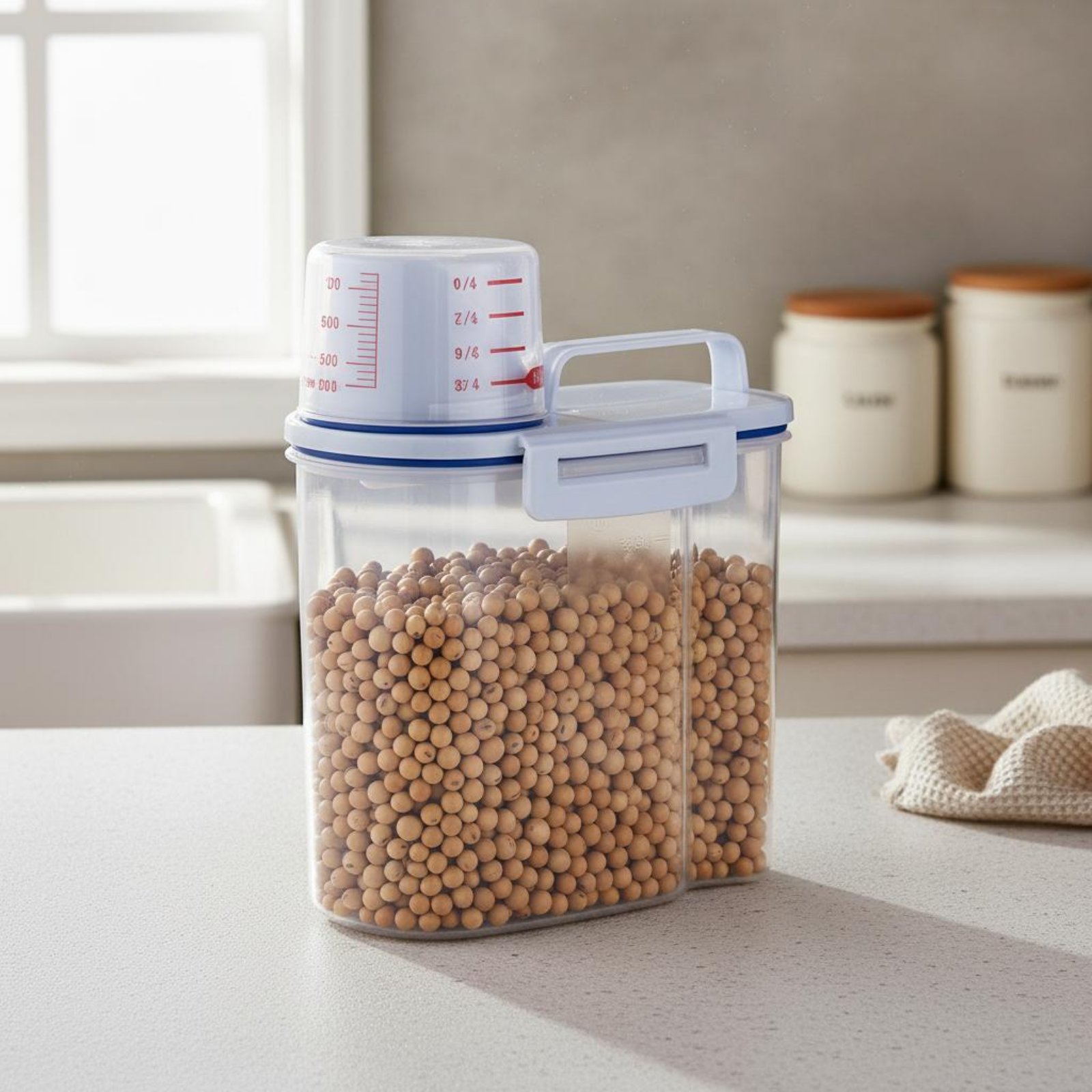 حاوية تخزين الأرز الآمنة مع مق - مراجعة Food Storage In Pantry وسعره