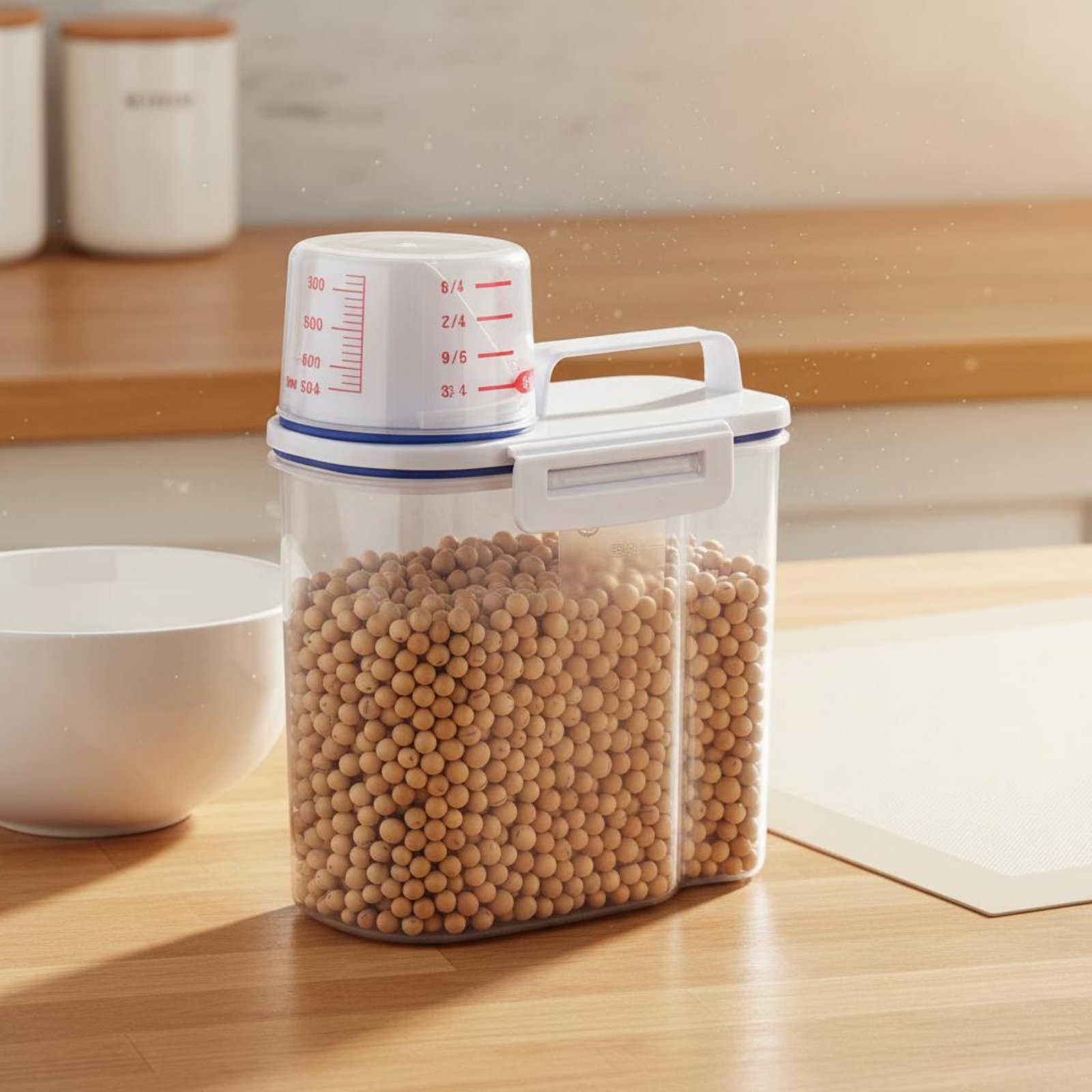 حاوية تخزين الأرز الآمنة مع مق - مراجعة Food Storage In Pantry وسعره