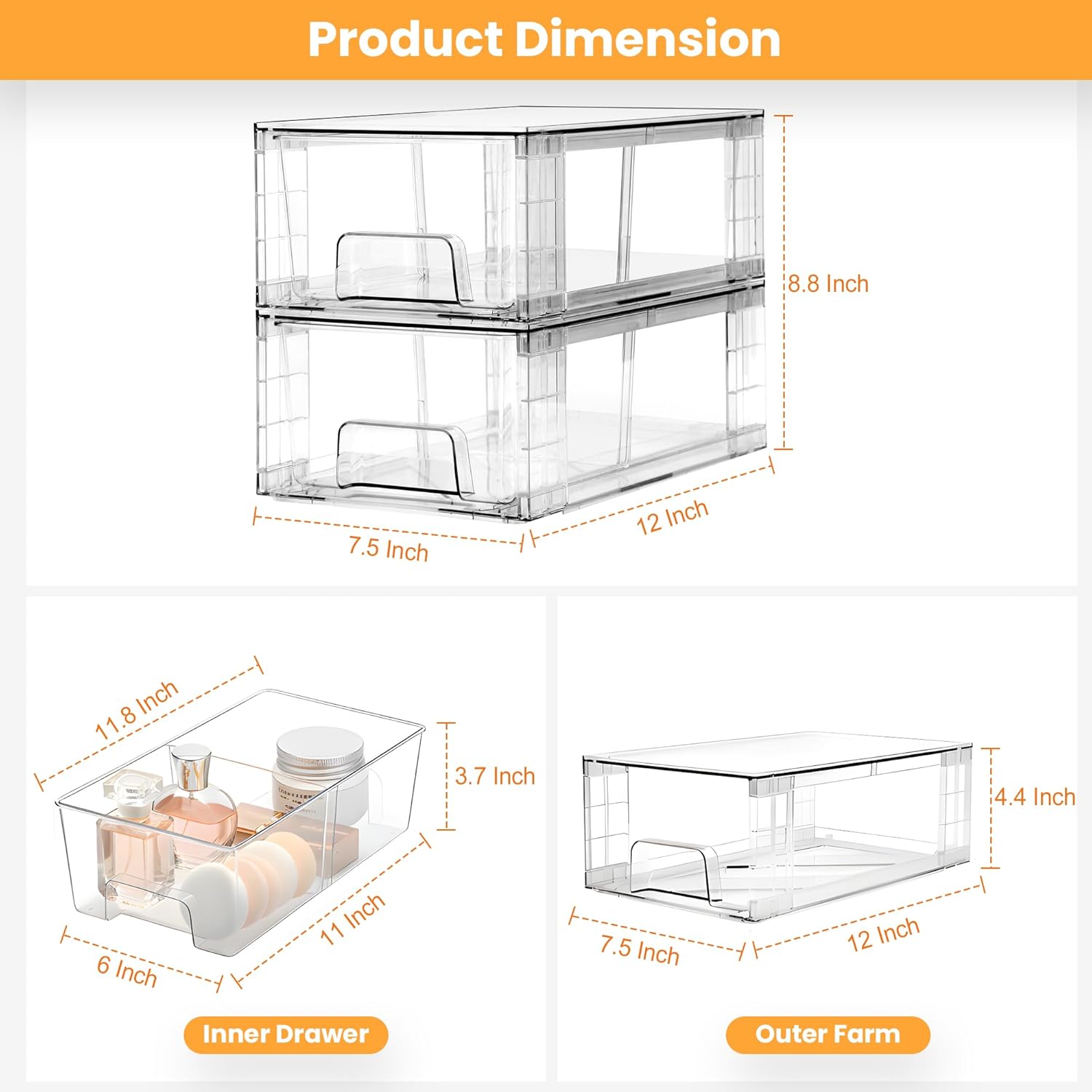مجموعة من 2 أدراج تخزين قابلة  - مراجعة Stackable Pantry Bin وسعره