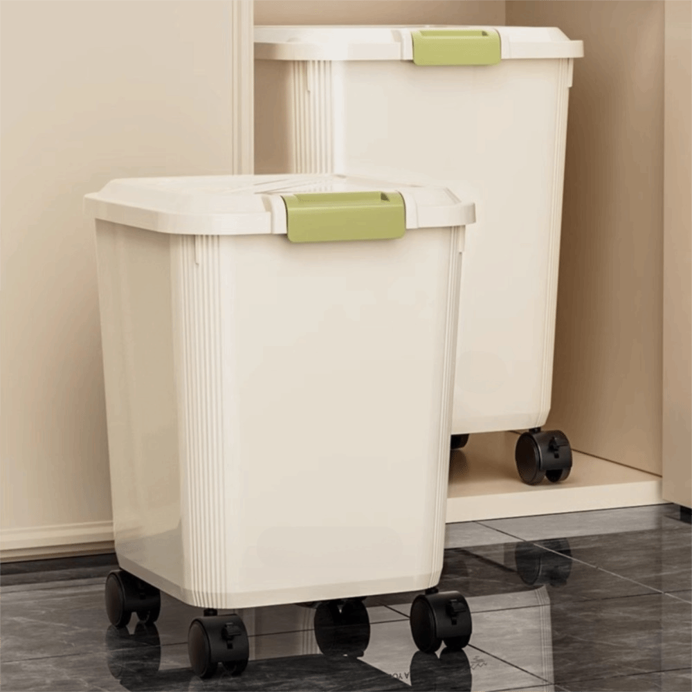 صندوق تخزين الأرز المقاوم للحش - مراجعة Food Storage With Wheels وسعره