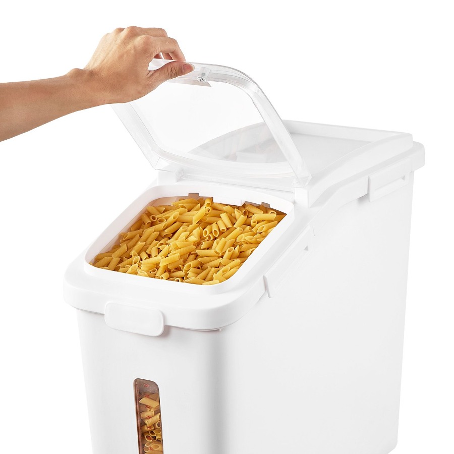 حاوية تخزين أرز كبيرة سعة 11.4 - مراجعة Food Storage With Wheels وسعره