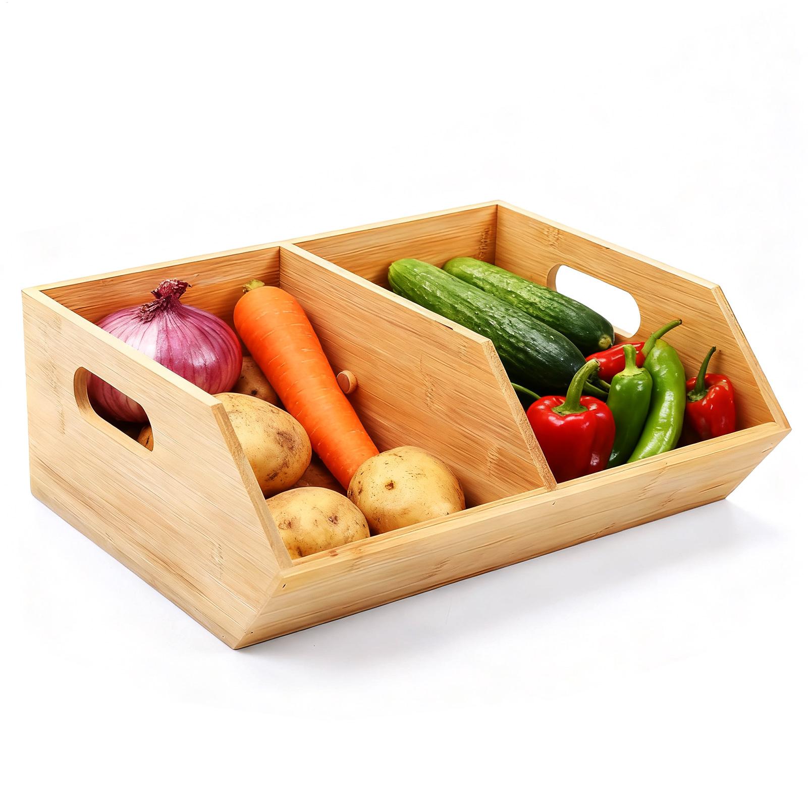 صناديق تخزين خشبية قابلة للتكد - مراجعة Stackable Pantry Bin وسعره