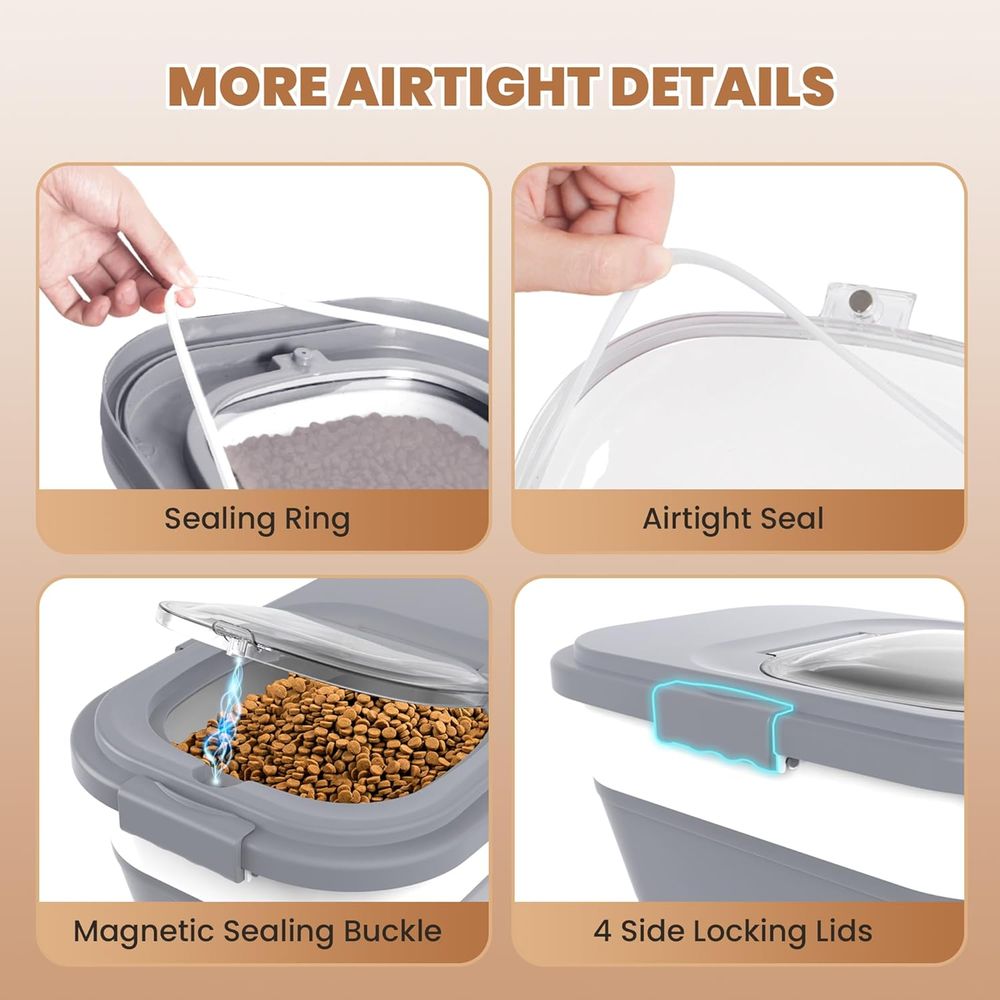 حاوية تخزين طعام الكلاب محكمة  - مراجعة Food Storage With Wheels وسعره