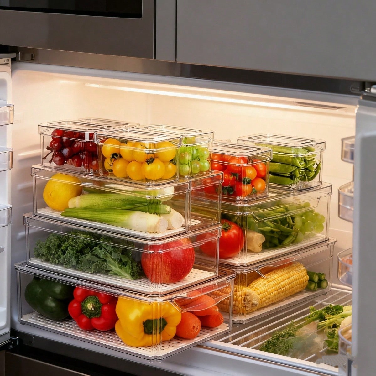 مجموعة من 7 صناديق تنظيم الثلا - مراجعة Stackable Pantry Bin وسعره