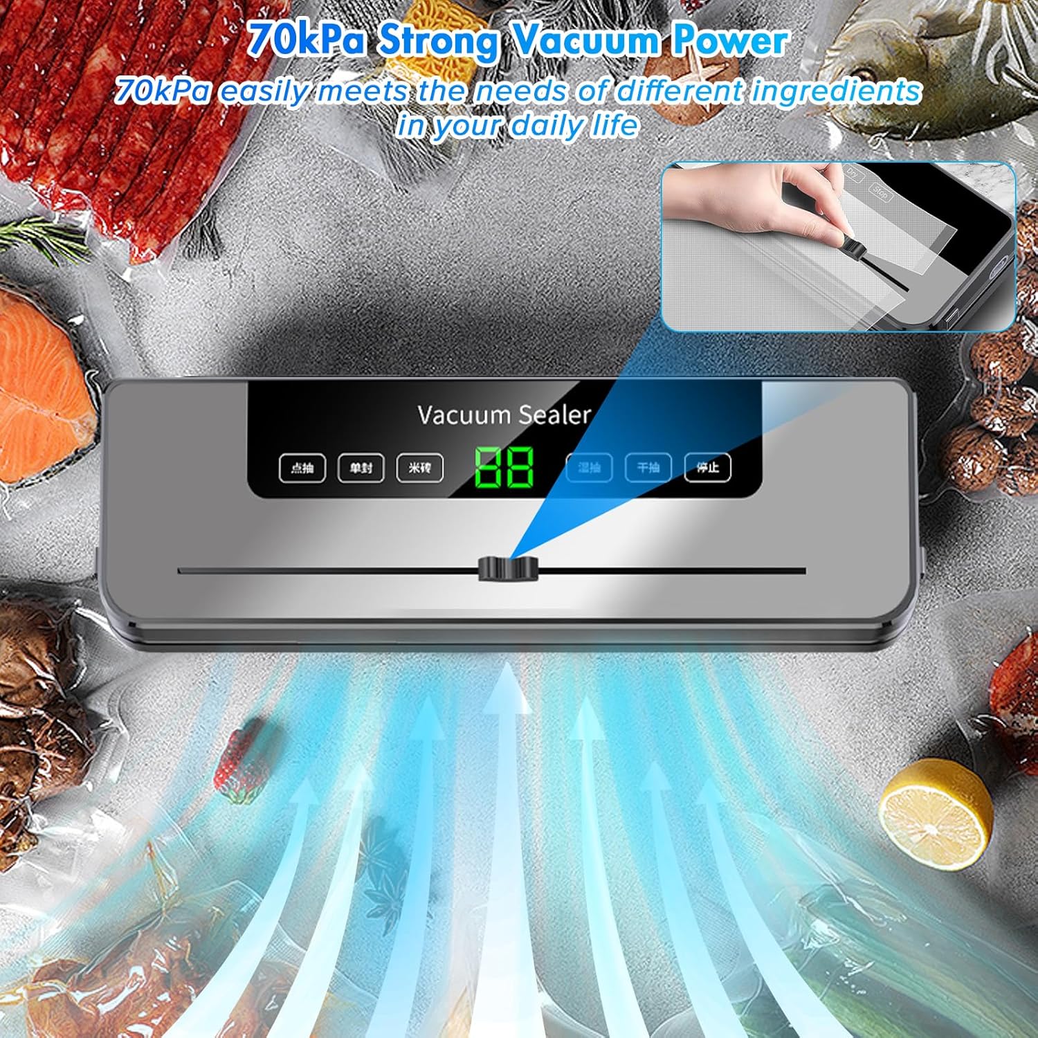 ماكينة ختم الفراغ مع 10 أكياس  - مراجعة Food Storage Vacuum Sealer Machine وسعره