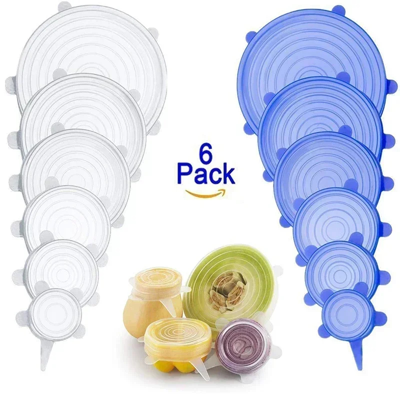 6/12 قطعة غطاء سيليكون مرن قاب - مراجعة Food Storage On Table وسعره