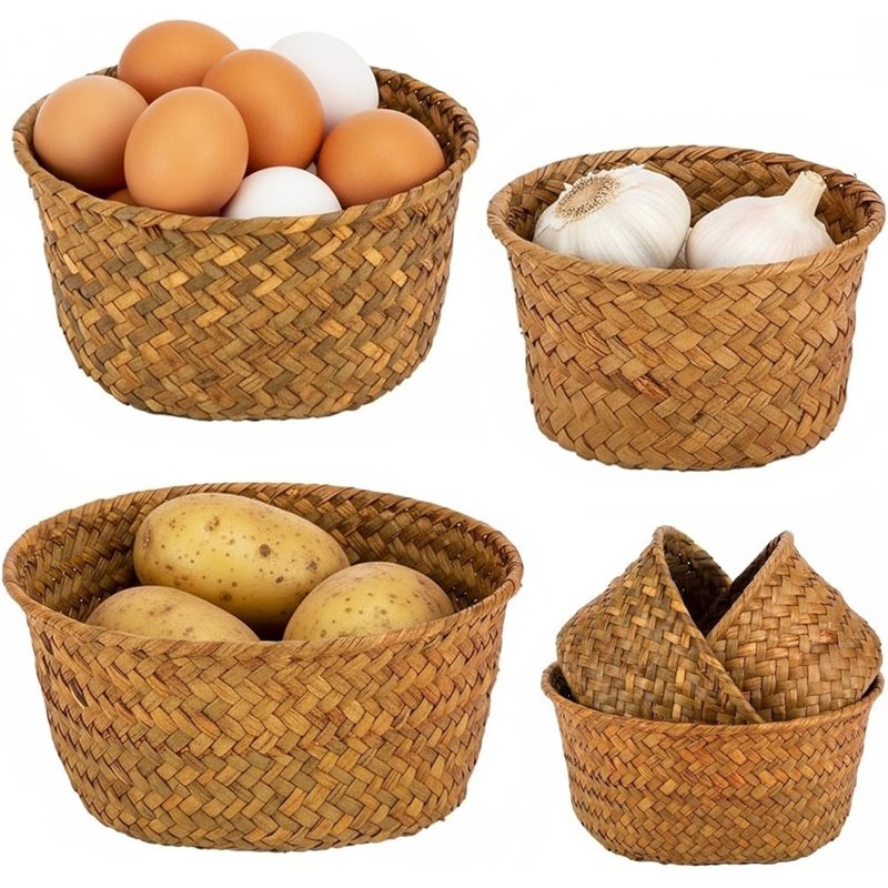سلال تخزين مستديرة منسوجة من ع - مراجعة Stackable Pantry Bin وسعره