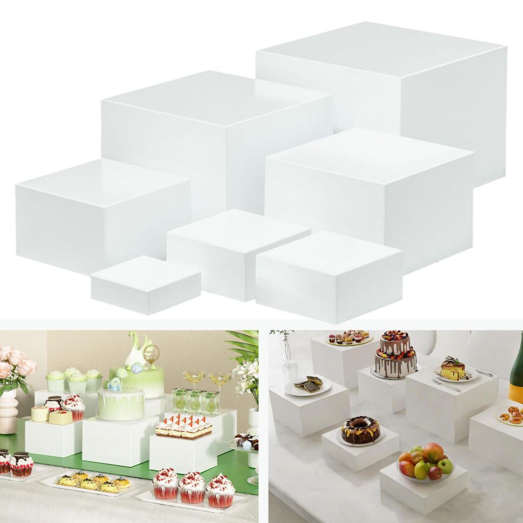 7 قطع الاكريليك مكعب صندوق عرض - مراجعة Food Storage On Table وسعره