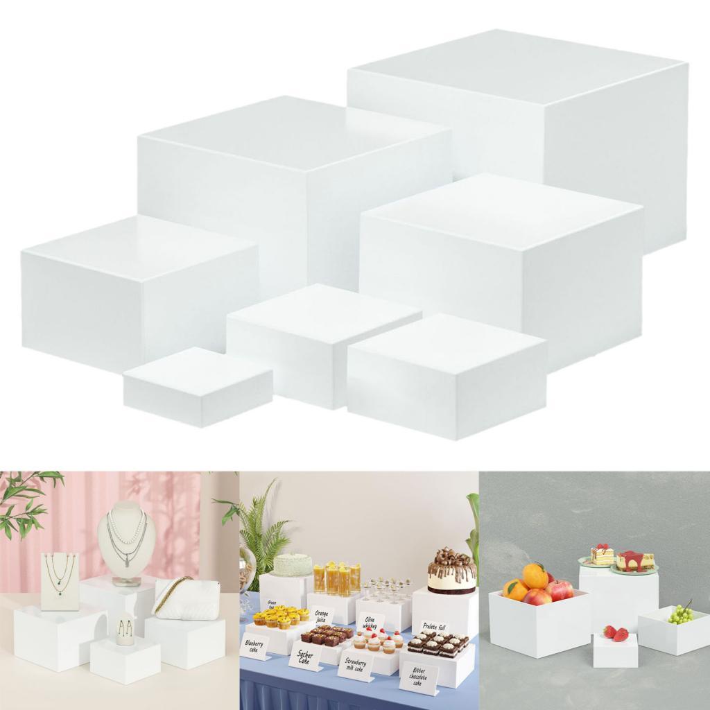 7 قطع الاكريليك مكعب صندوق عرض - مراجعة Food Storage On Table وسعره