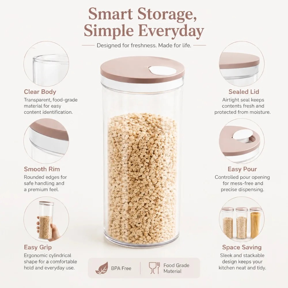 صندوق تخزين المعكرونة محكم الإ - مراجعة Food Storage In Pantry وسعره