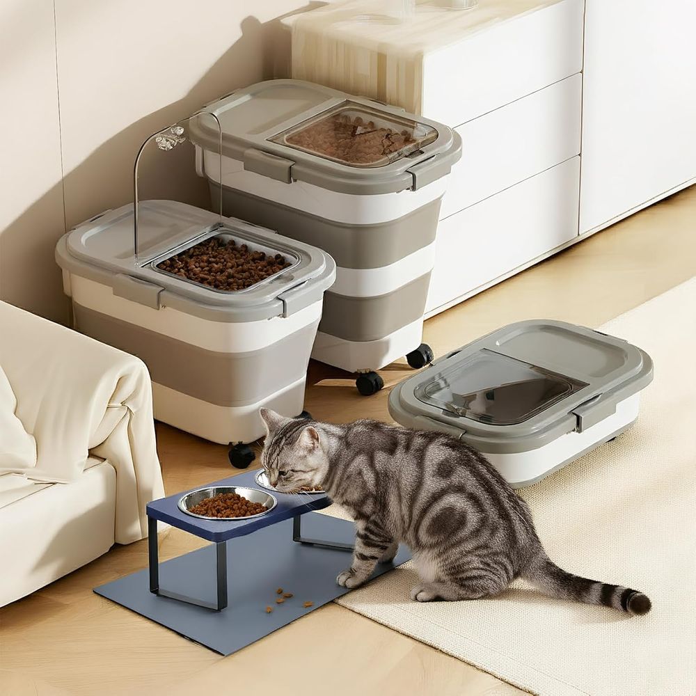 حاوية تخزين طعام للكلاب/القطط  - مراجعة Food Storage With Wheels وسعره