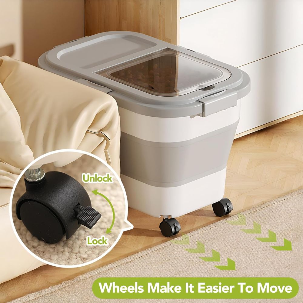 حاوية تخزين طعام للكلاب/القطط  - مراجعة Food Storage With Wheels وسعره