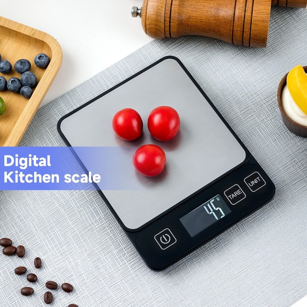 ميزان مطبخ 10 كجم، شاشة LCD رق - مراجعة Food Storage On Table وسعره