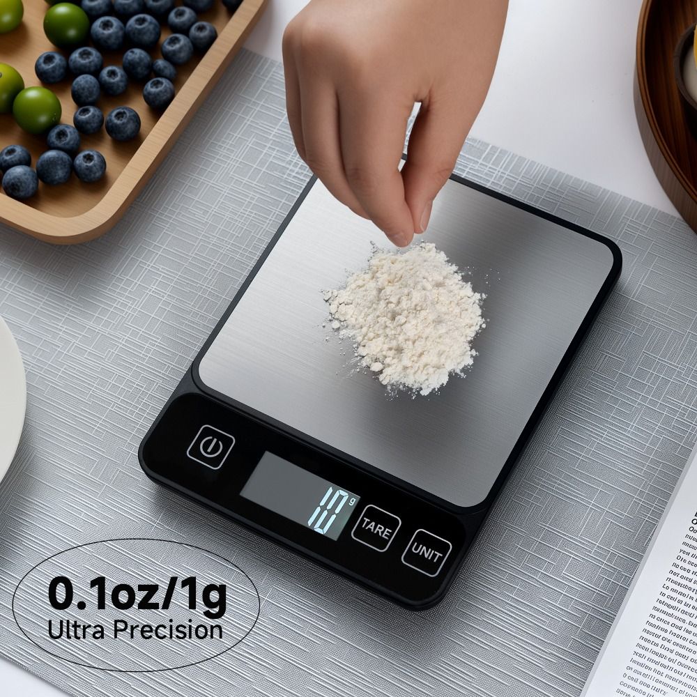 ميزان مطبخ 10 كجم، شاشة LCD رق - مراجعة Food Storage On Table وسعره