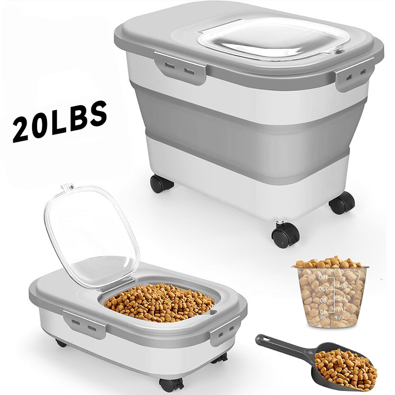 حاوية طعام كبيرة للكلاب قابلة  - مراجعة Food Storage With Wheels وسعره