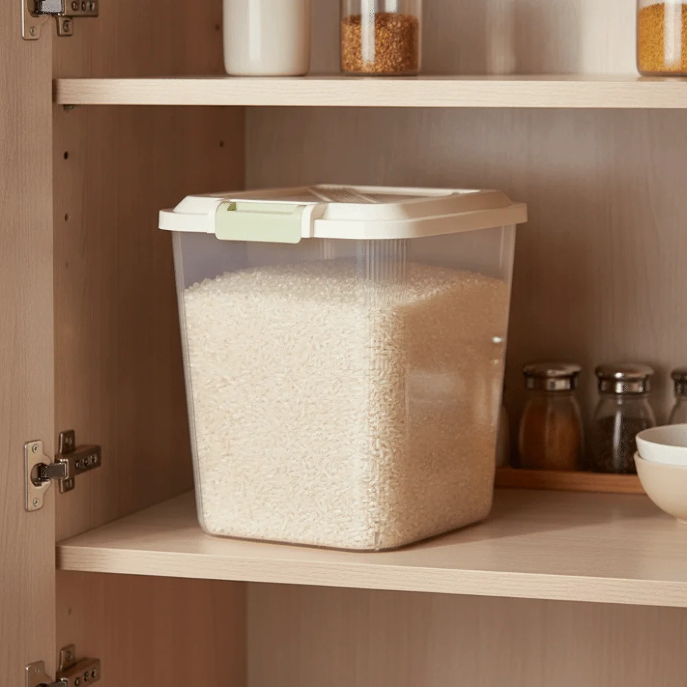 صندوق تخزين الأرز المتين المقا - مراجعة Food Storage With Wheels وسعره