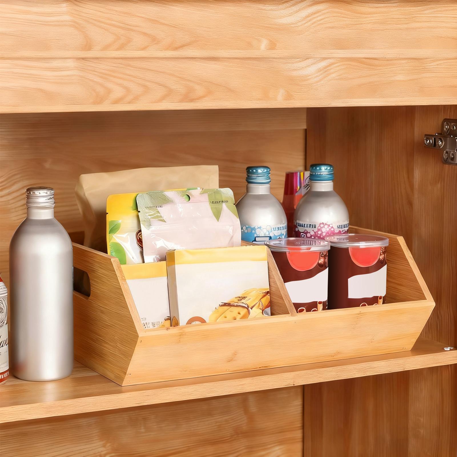 منظم مخزن منظم خشبي، صناديق تخ - مراجعة Stackable Pantry Bin وسعره